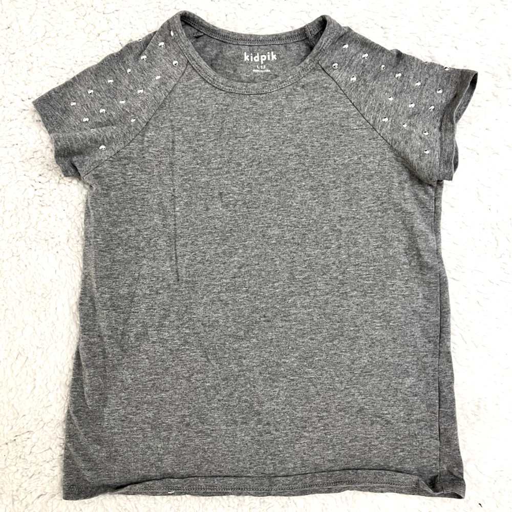 Gray girls embellished t-shirt, sz12